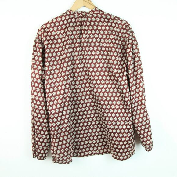 Vintage Medium Top 70s Hippy Print Officecore Western Floral Prairie Hippy Boho - Picture 9 of 10